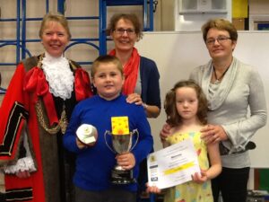 Mayor Judith Lubbock with the winners